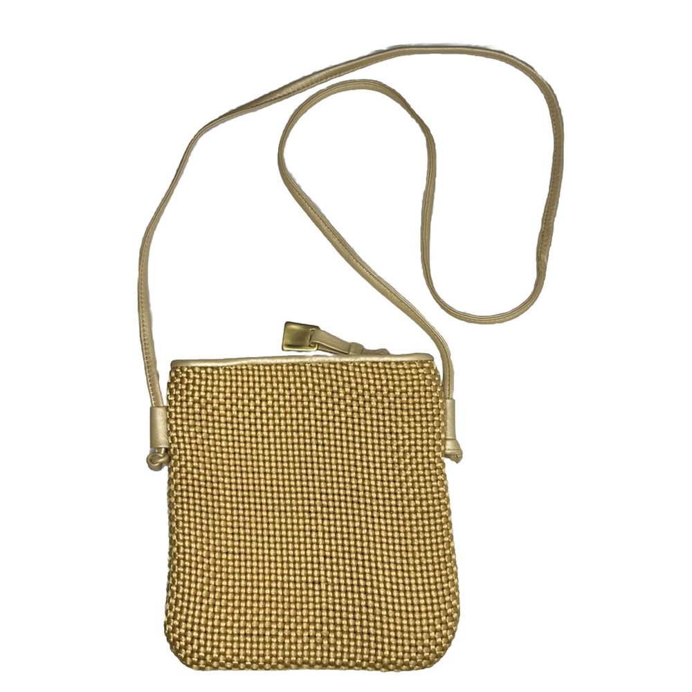 Americana by Sharif Vintage Tan Woven & Leather Crossbody Bag